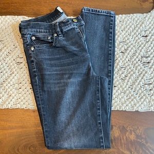 J Crew 9” high rise toothpick jeans